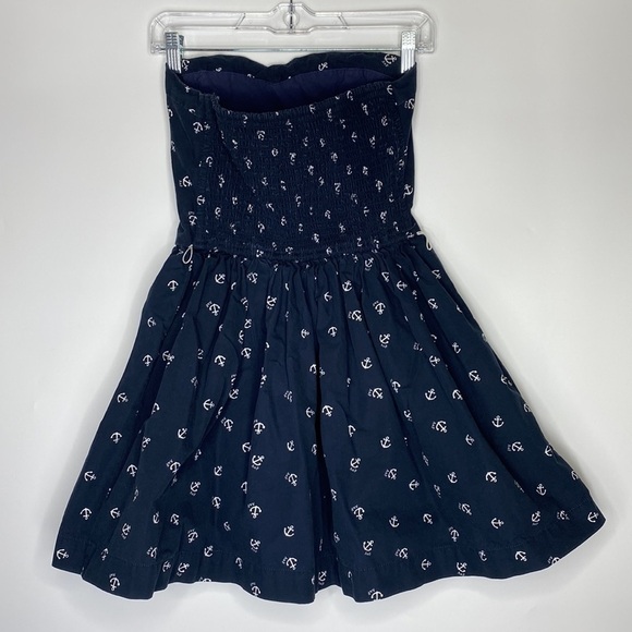 Abercrombie & Fitch Navy Bows Sailor Tupe Top Strapless Dress Size Large - Picture 2 of 10